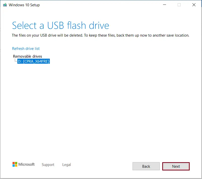 Create Windows bootable USB