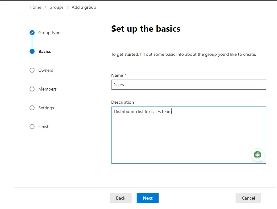 Create a distribution list basic