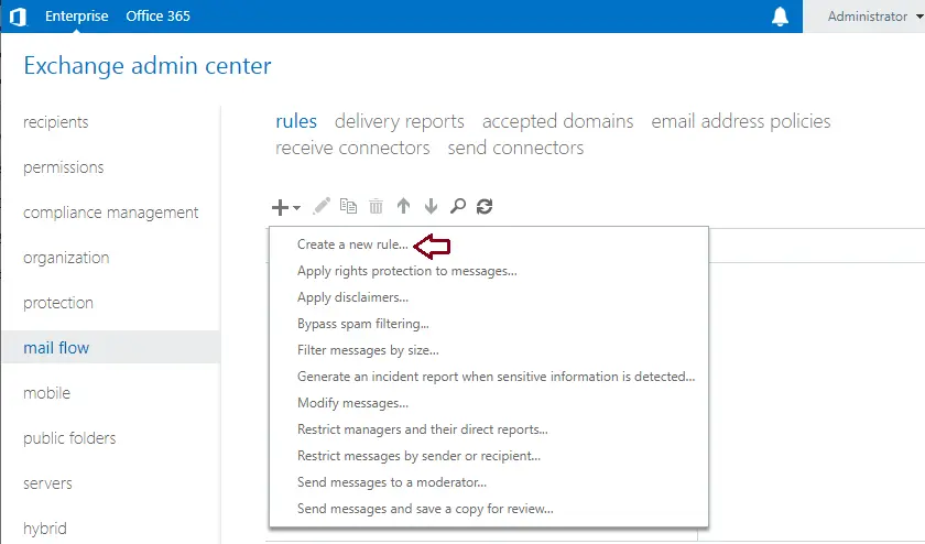 Create a new rule exchange