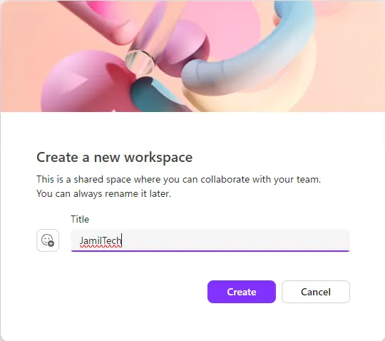 Create a new workspace name
