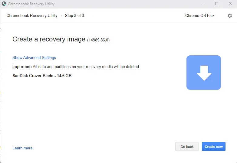 Create a recovery image Chrome OS