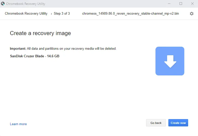 Create a recovery image Chrome OS