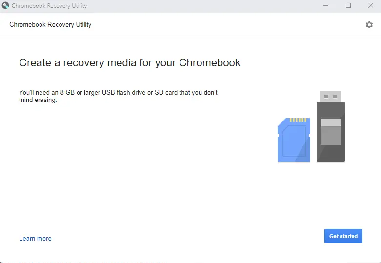 Create a recovery media for Chromebook