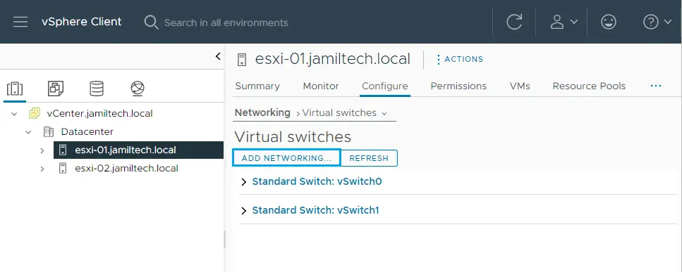 Create a second VMkernel port