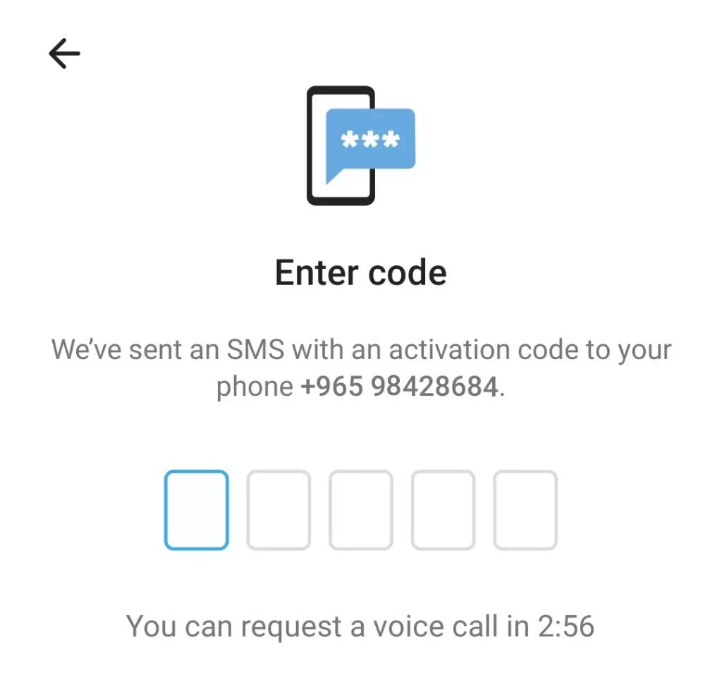 Create a telegram account enter code