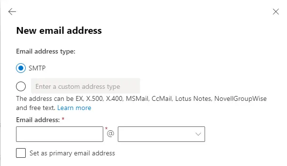Create an email alias address