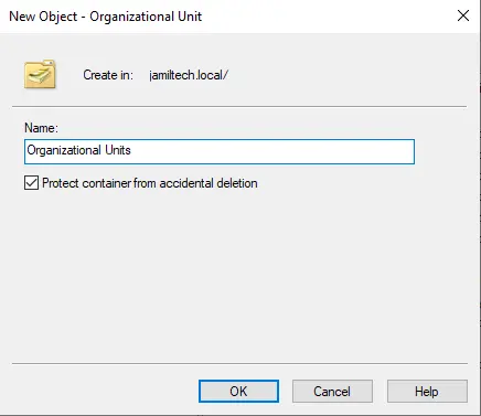 Create an organizational unit