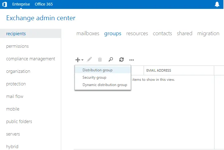 Create distribution group