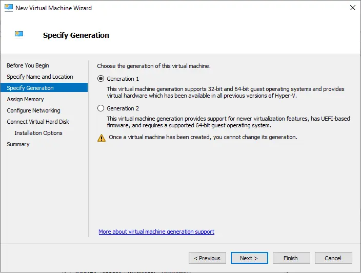 Create new VM on a Hyper-V