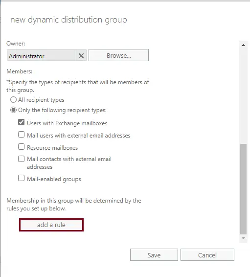 Create new dynamic distribution group