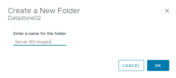 Create new folder in datastore