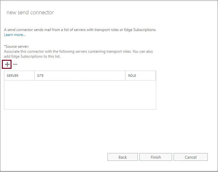 Create new send connector