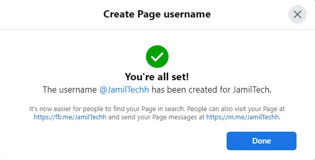 Create page username
