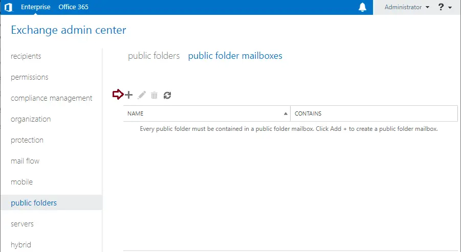 Create public folder mailboxes