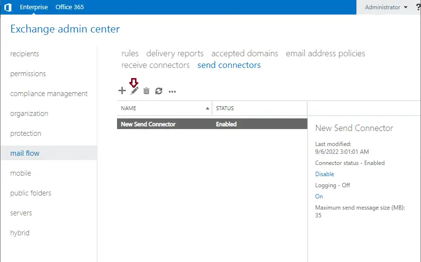 Create send connector