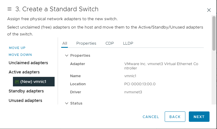 Create standard switch