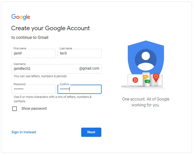 Create your Google Account