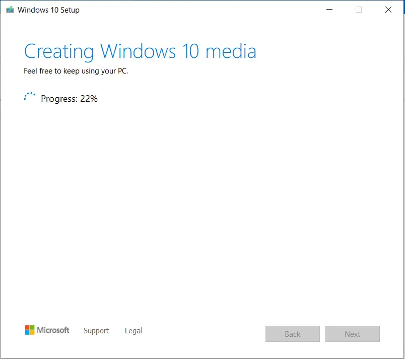 Creating Windows 10 media