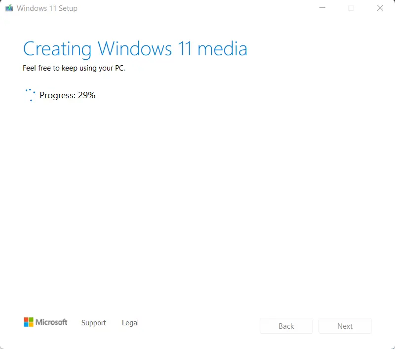 Creating Windows 11 media creation tool