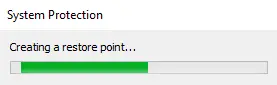 Creating a restore point
