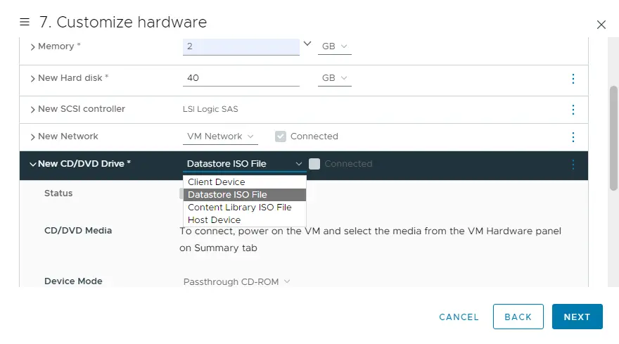 Customize hardware virtual machine