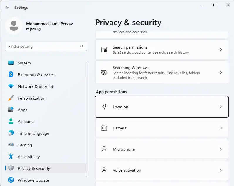 Customize privacy settings in Windows
