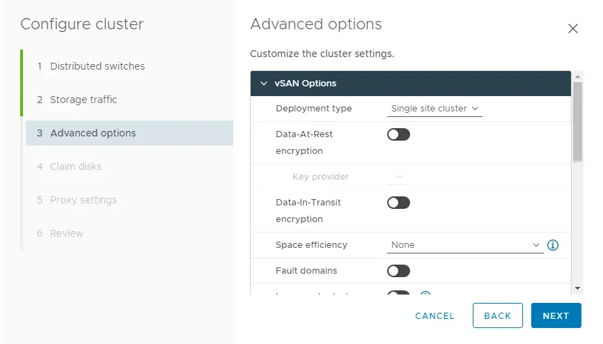 Customize the cluster settings