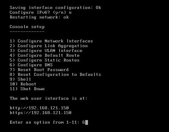 DNS settings TrueNAS setup