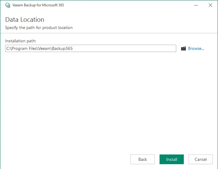 Data location Veeam for Microsoft 365