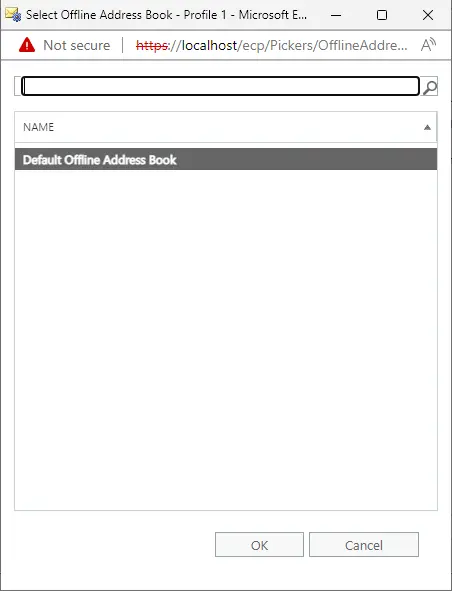 Default offline address book