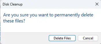 Delete temporary files