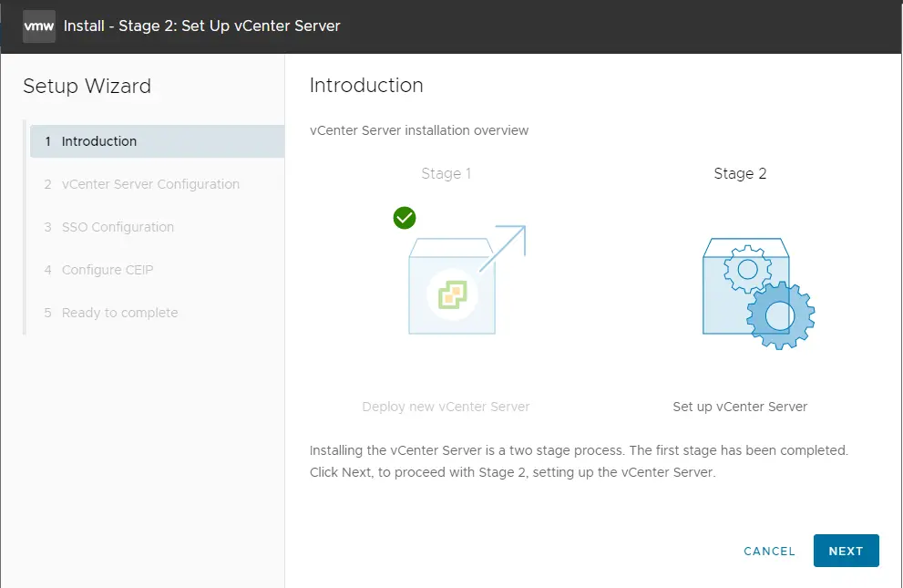 Deploy new vCenter Server Appliance