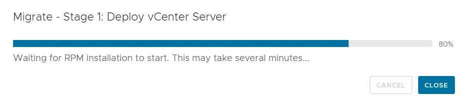 Deploy vCenter server process