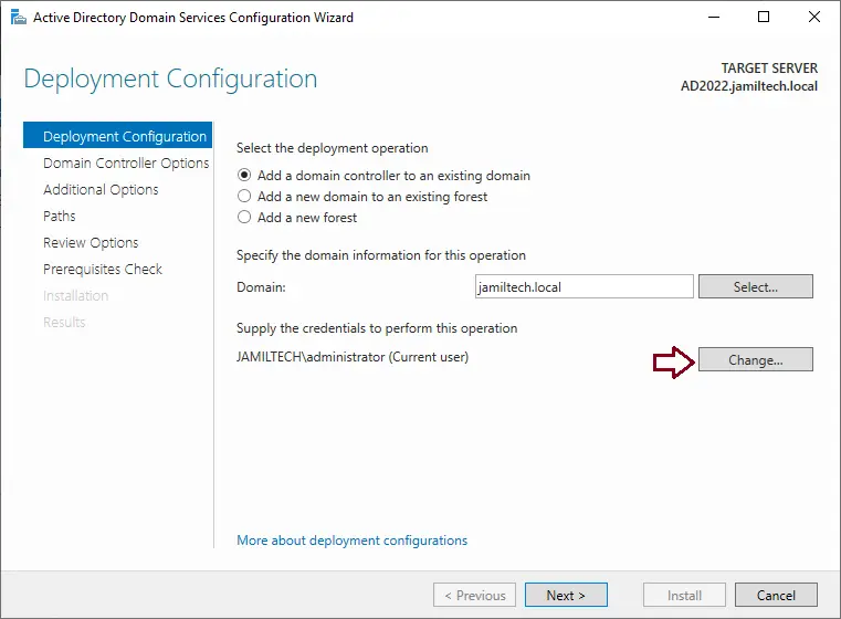 Deployment configurations supply the credentials