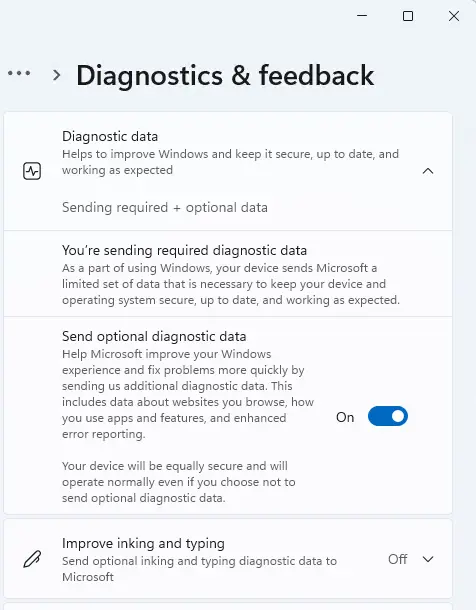 Diagnostics & feedback