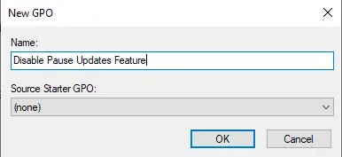 Disable Pause Updates via Group Policy