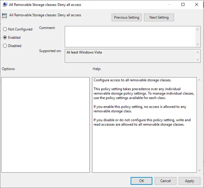 Disable USB devices using Group Policy