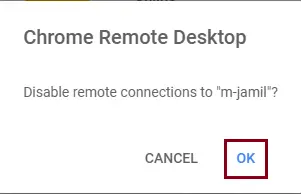 Disable remote connections Chrome