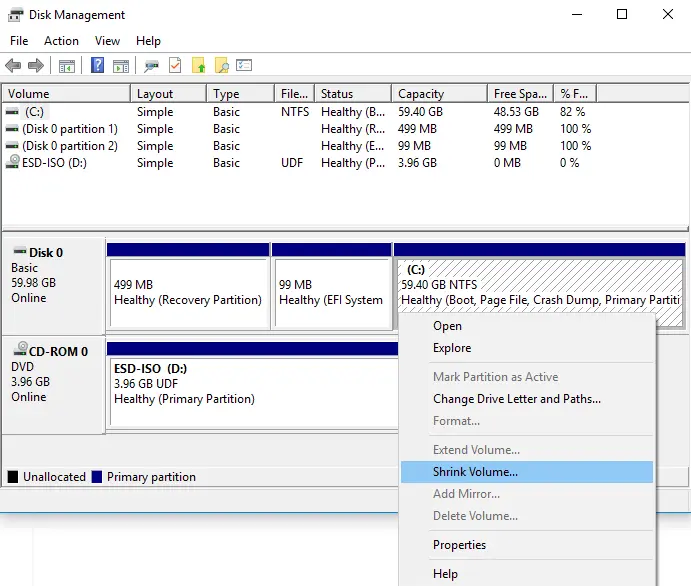 Disk managment