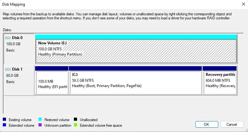 Disk mapping Veeam