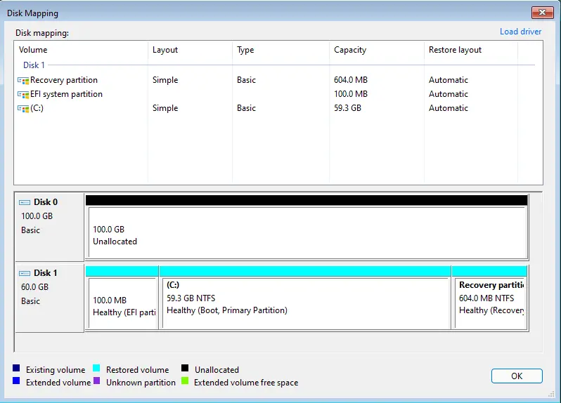 Disk mapping Veeam recovery media