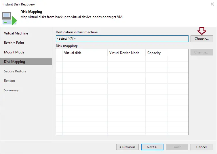 Disk mapping Veeam