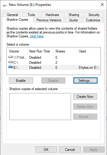 Disk properties