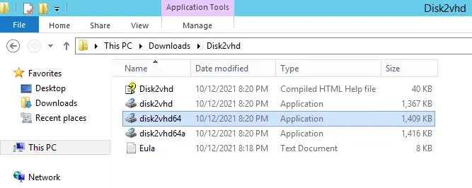 Disk2vhd.exe tool