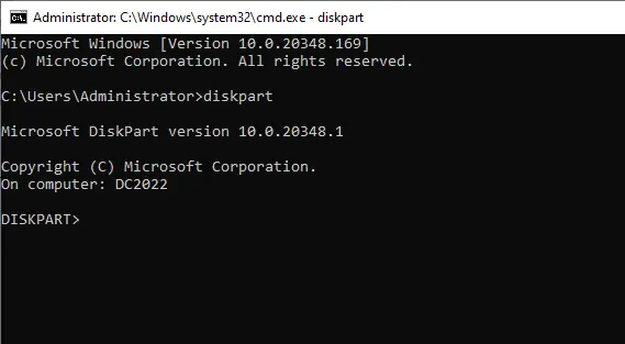 Diskpart command