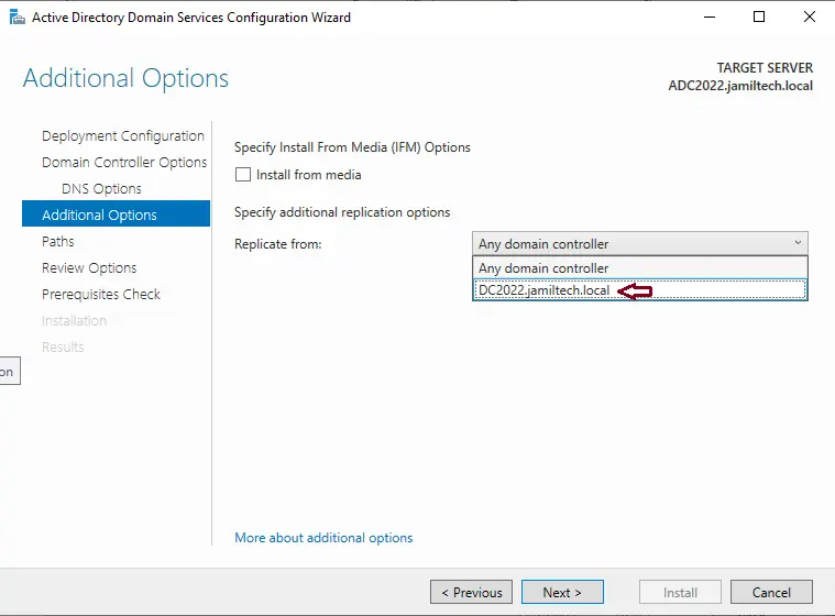 Domain controller additional options