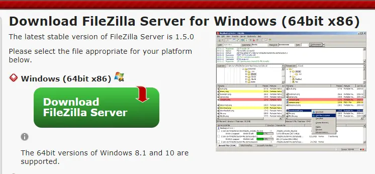 free download FileZilla FTP server