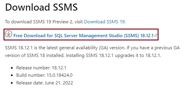 Download SQL server management Studio