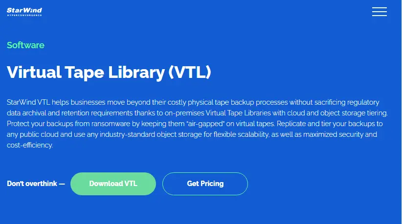 Download StarWind virtual tape library