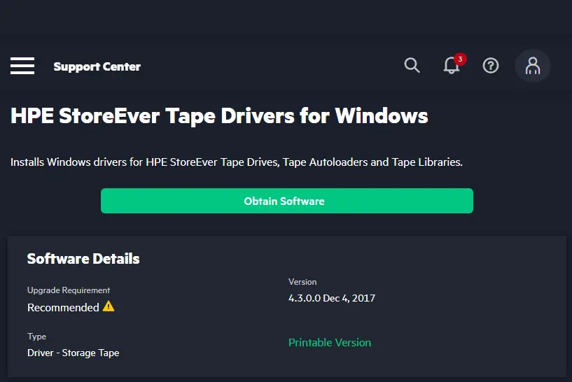 Download StoreEver tape drivers